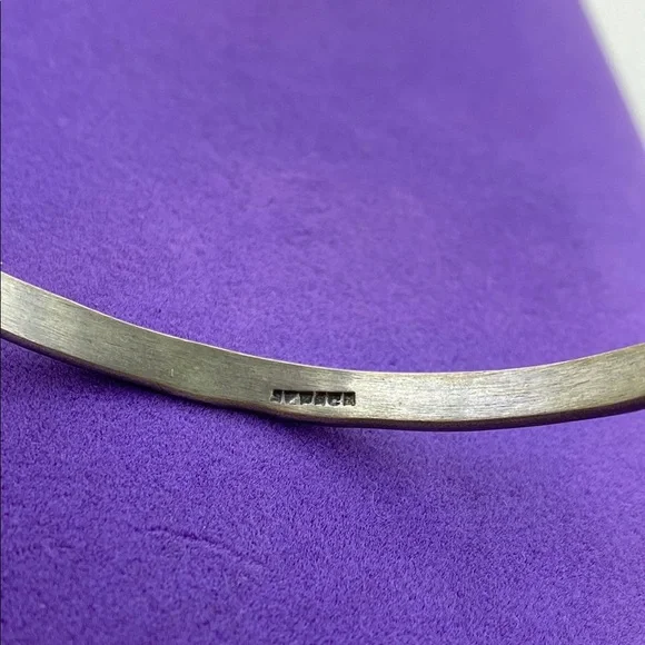 💛 Vintage Silver Alpaca Bangle Bracelet - Picture 3 of 5